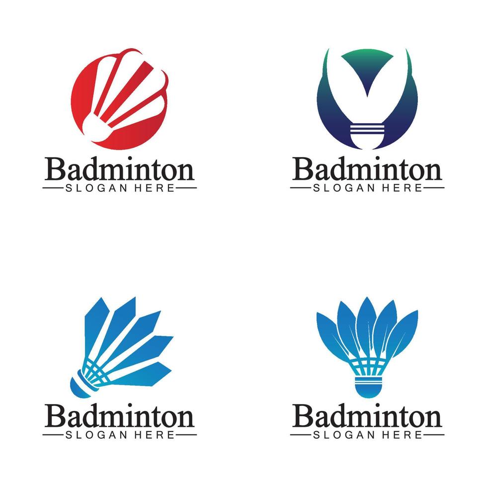 logo badminton vector ícone ilustração design template.badminton peteca ícone logo.badminton esporte logotipo modelo vector. conceito de logotipo de clube esportivo