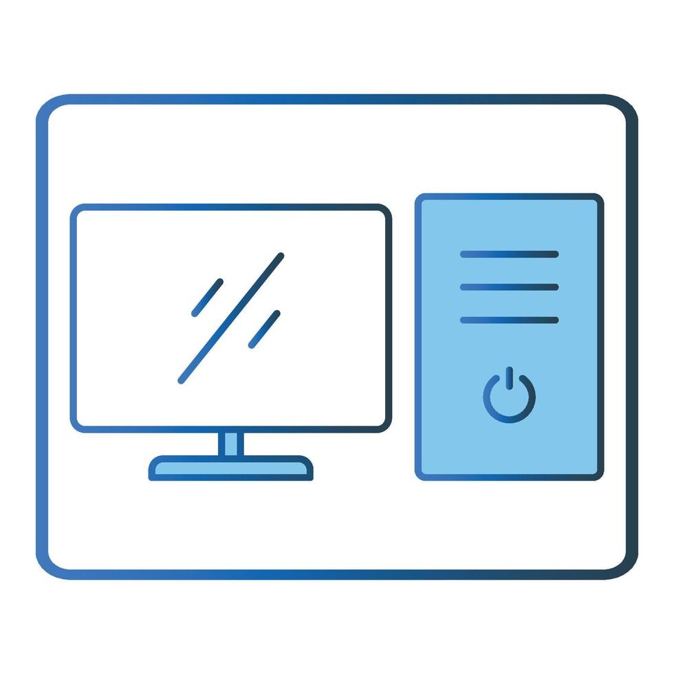computador ícone ilustração. ícone relacionado para multimídia. linear cor ícone estilo, dois tom ícone. simples vetor Projeto editável