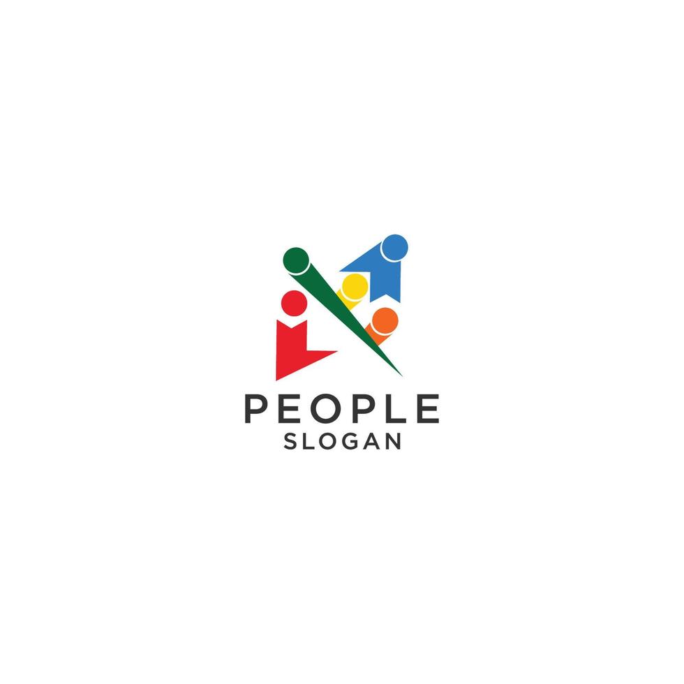 pessoas logotipo Projeto modelo, ícone plano vetor