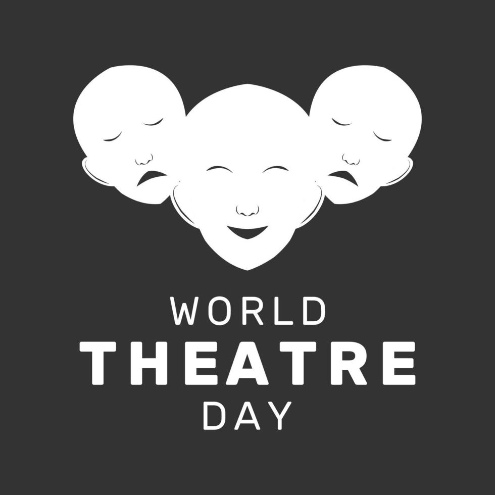 vetor ilustração do mundo teatro dia. mundo teatro dia é a internacional observância célebre em 27 marcha