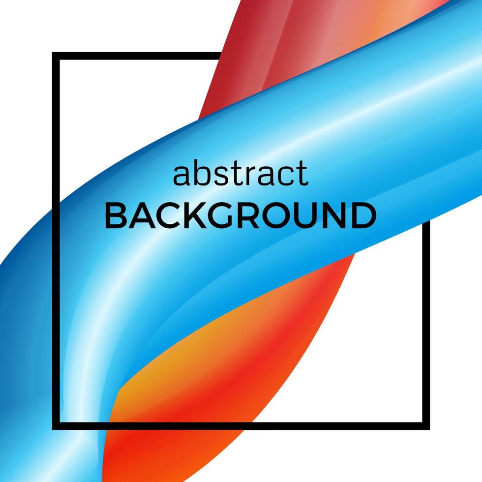 composição abstrata da onda aquarela no quadrado preto. fundo colorido com forma dinâmica dobrada. ilustração vetorial. vetor