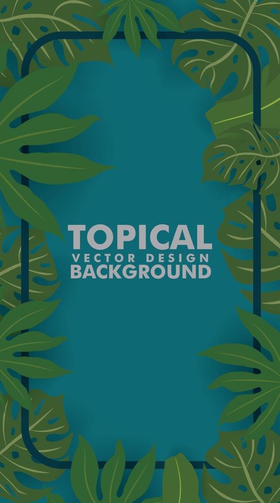 moldura feita de folhas tropicais verdes frescas em fundo branco. espaço para desenho ou texto. vetor