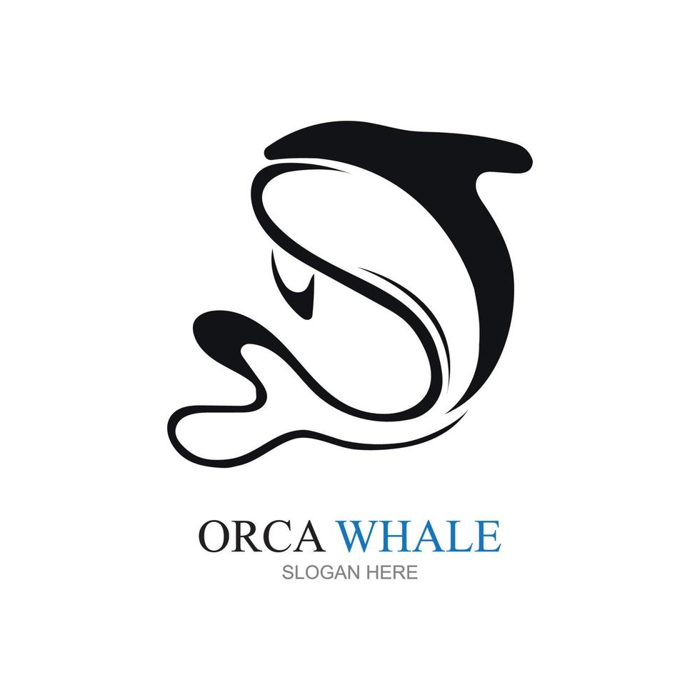 ilustração em vetor logotipo orca em design moderno.