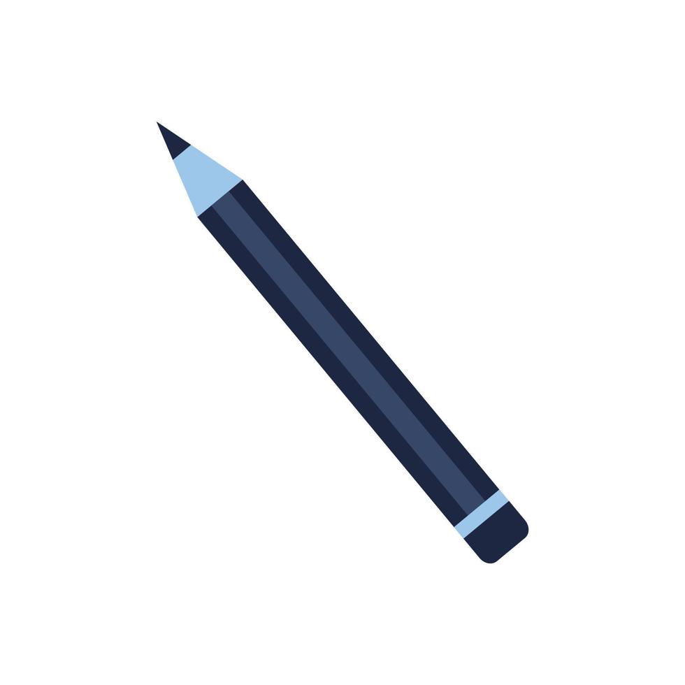 isolar azul lápis plano ícone vetor