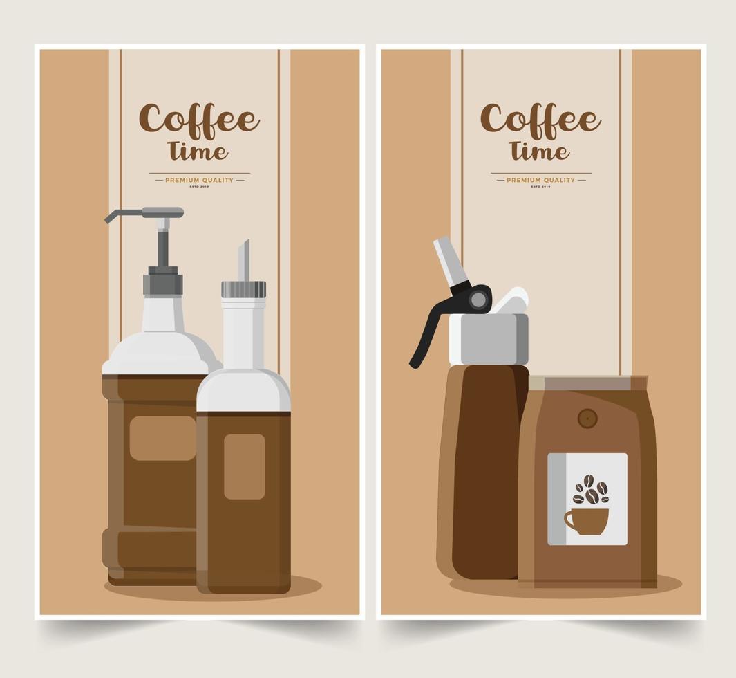 conjunto de banner de design de café vetor