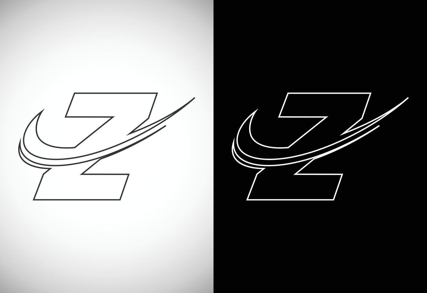 inicial carta z com uma swoosh linha Estilo de arte logotipo. moderno vetor logótipo para o negócio e companhia identidade.