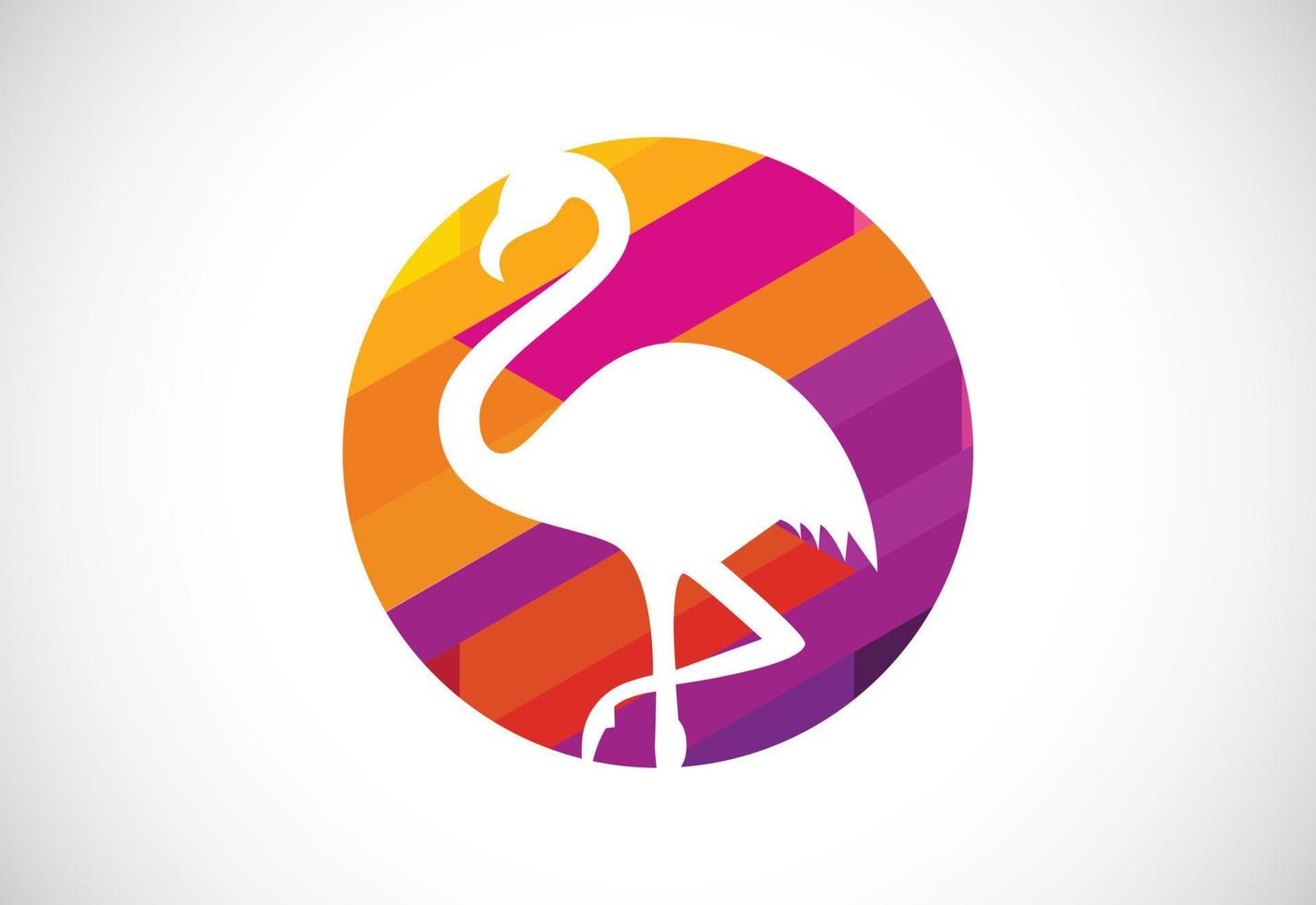 colorida pelicano pássaro para dentro uma círculo. mosaico padronizar pássaro logotipo Projeto vetor