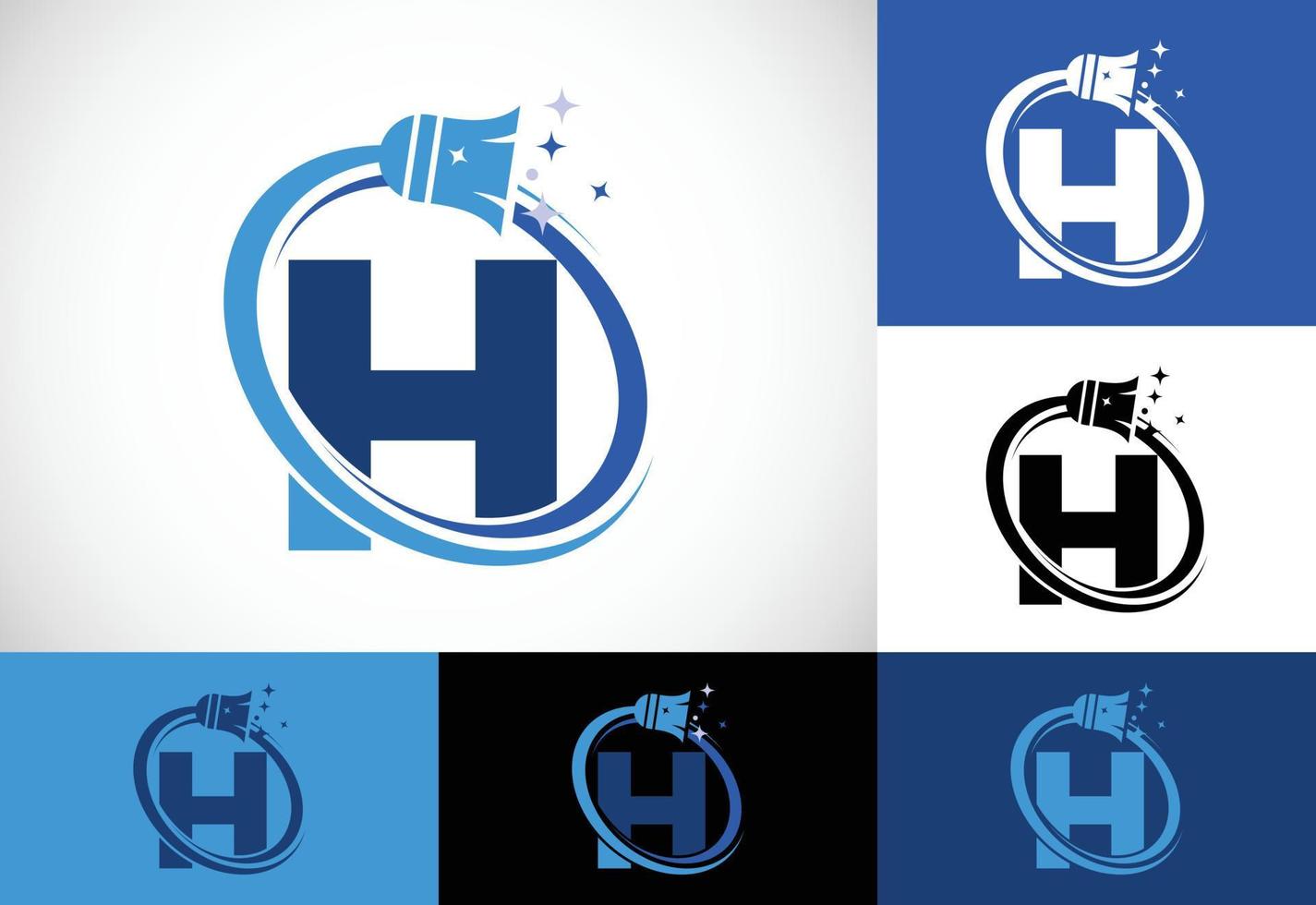 carta h limpeza serviço logotipo Projeto modelo, limpeza companhia logotipo placa símbolo. vetor