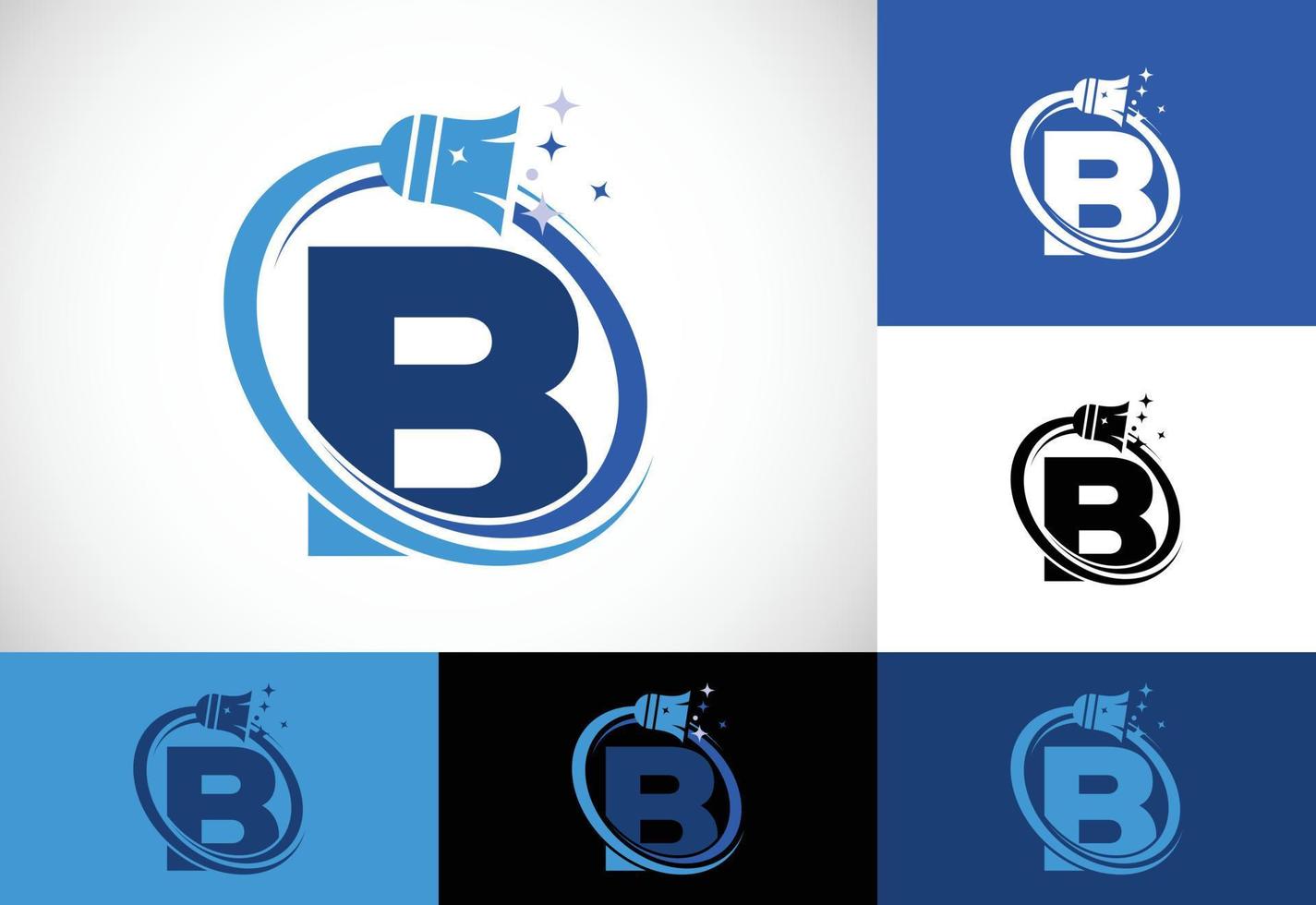 carta b limpeza serviço logotipo Projeto modelo, limpeza companhia logotipo placa símbolo. vetor