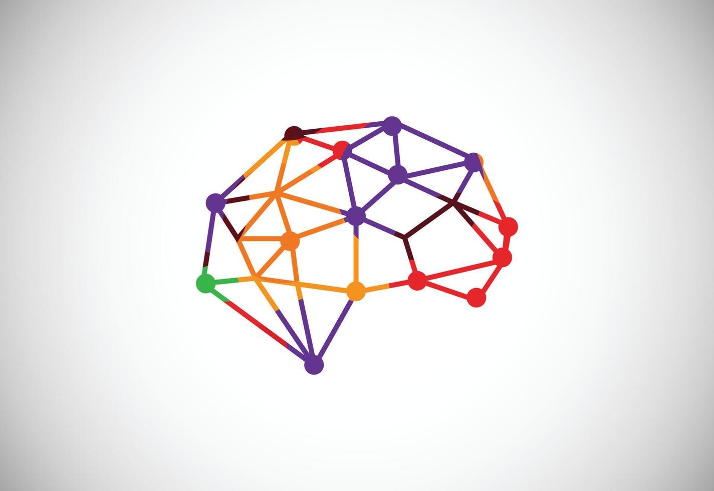 moderno baixo poli estilo cérebro logotipo projeto, geométrico e triângulo cérebro logotipo ícone placa símbolo. vetor