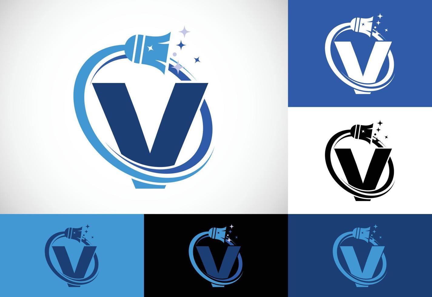 carta v limpeza serviço logotipo Projeto modelo, limpeza companhia logotipo placa símbolo. vetor