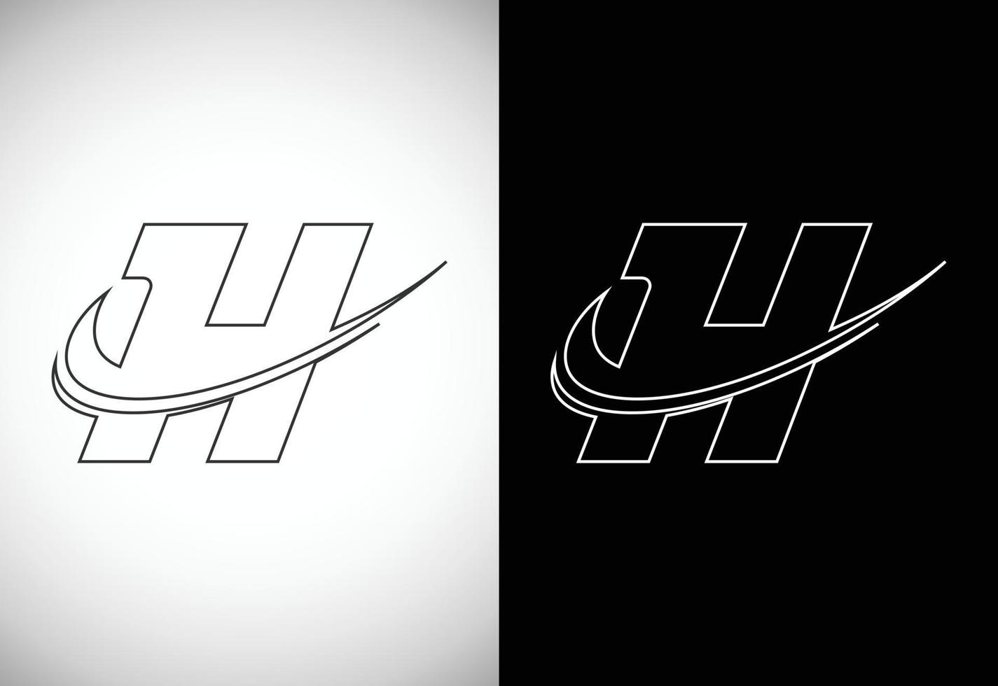 inicial carta h com uma swoosh linha Estilo de arte logotipo. moderno vetor logótipo para o negócio e companhia identidade.