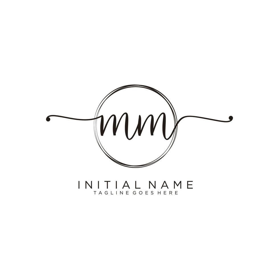 inicial milímetros feminino logotipo coleções modelo. caligrafia logotipo do inicial assinatura, casamento, moda, joalheria, butique, floral e botânico com criativo modelo para qualquer companhia ou negócios. vetor