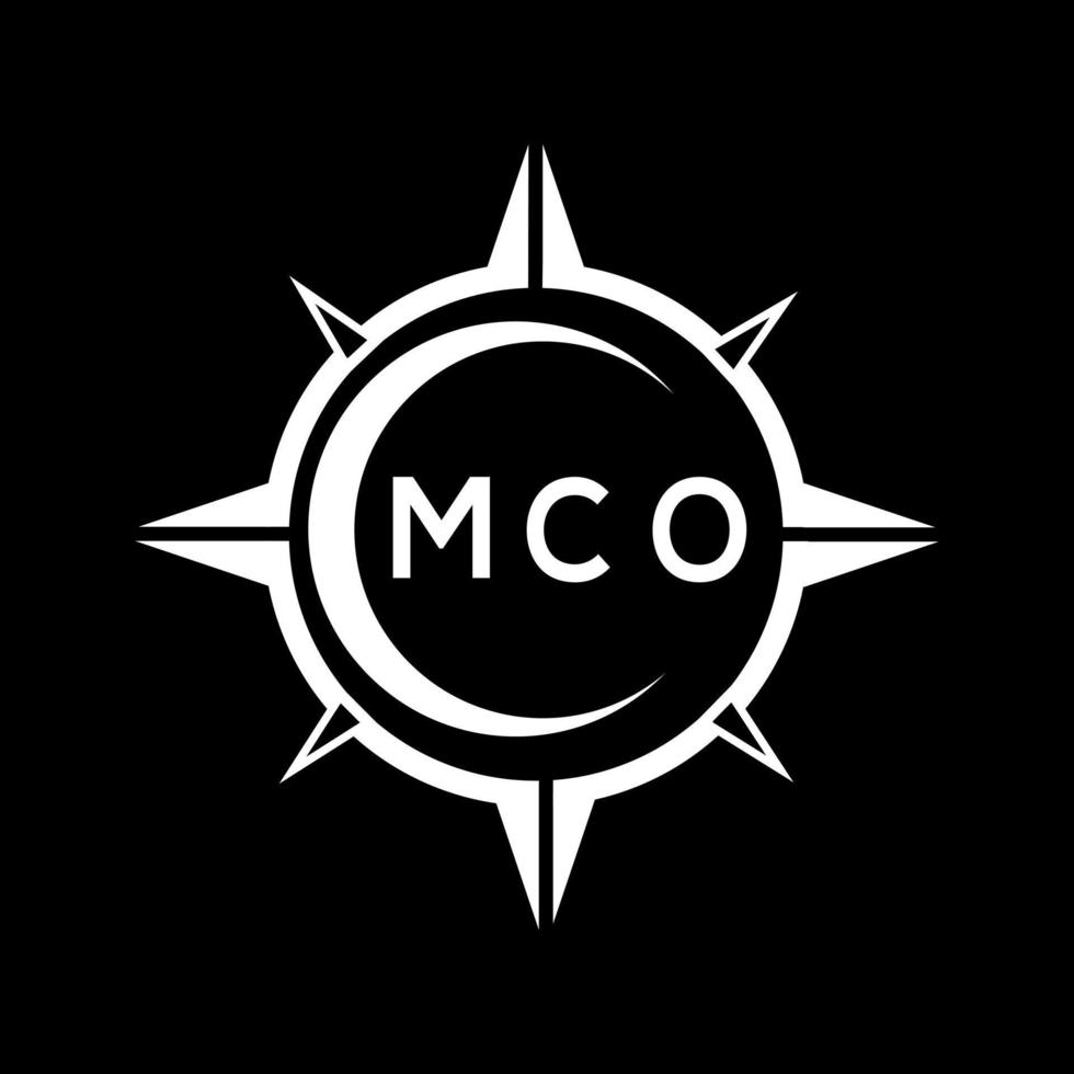 mco abstrato monograma escudo logotipo Projeto em Preto fundo. mco criativo iniciais carta logotipo. vetor