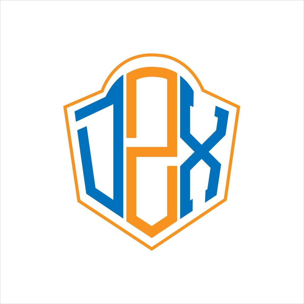 dzx abstrato monograma escudo logotipo Projeto em branco fundo. dzx criativo iniciais carta logotipo. vetor