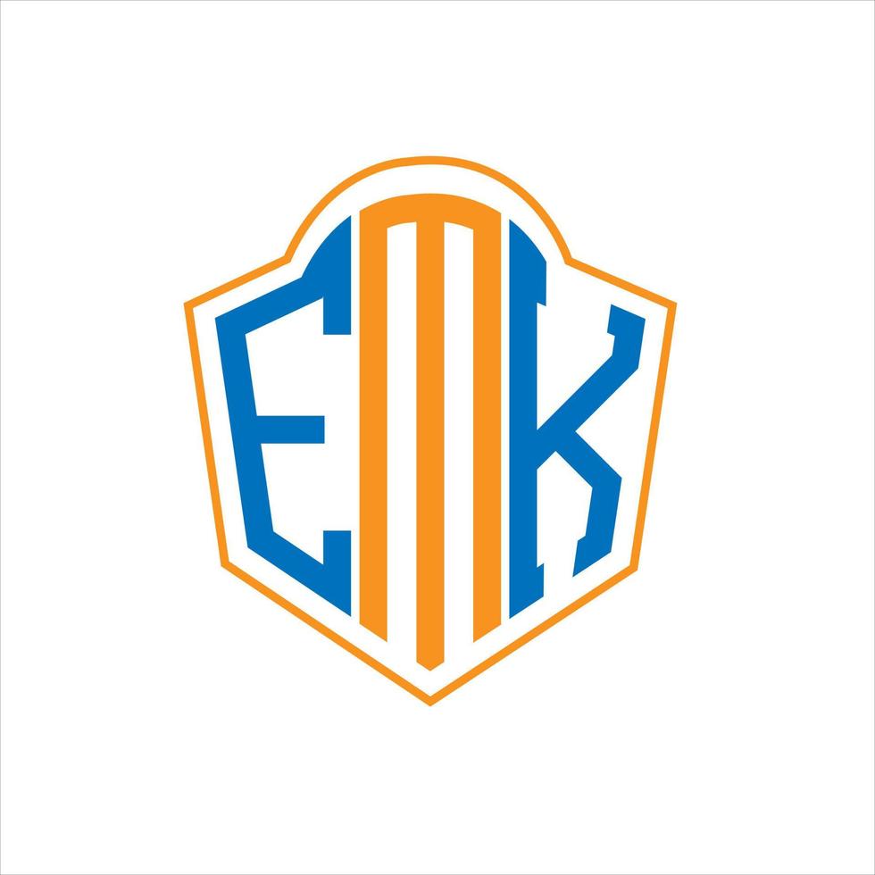 emk abstrato monograma escudo logotipo Projeto em branco fundo. emk criativo iniciais carta logotipo. vetor