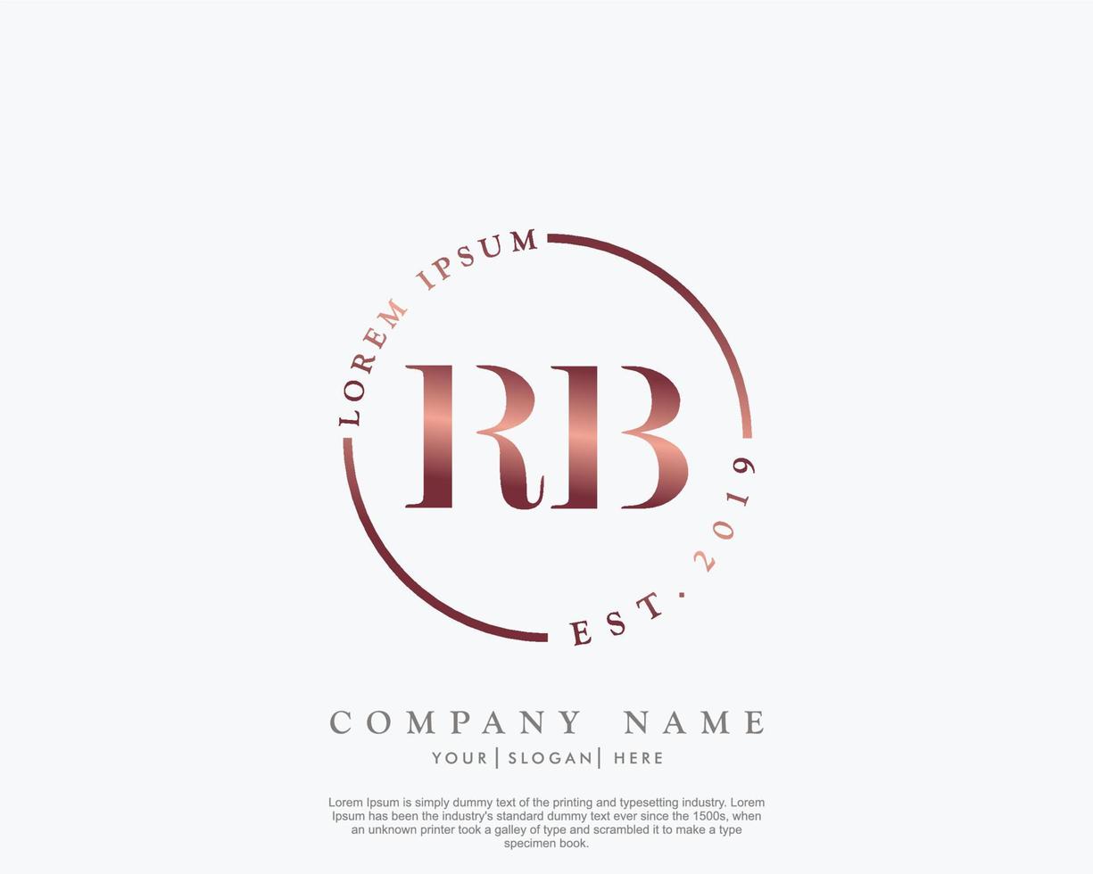 inicial rb feminino logotipo beleza monograma e elegante logotipo projeto, caligrafia logotipo do inicial assinatura, casamento, moda, floral e botânico com criativo modelo vetor