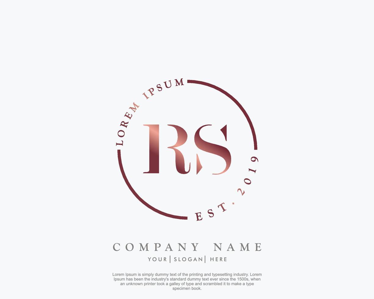 inicial rs feminino logotipo beleza monograma e elegante logotipo projeto, caligrafia logotipo do inicial assinatura, casamento, moda, floral e botânico com criativo modelo vetor