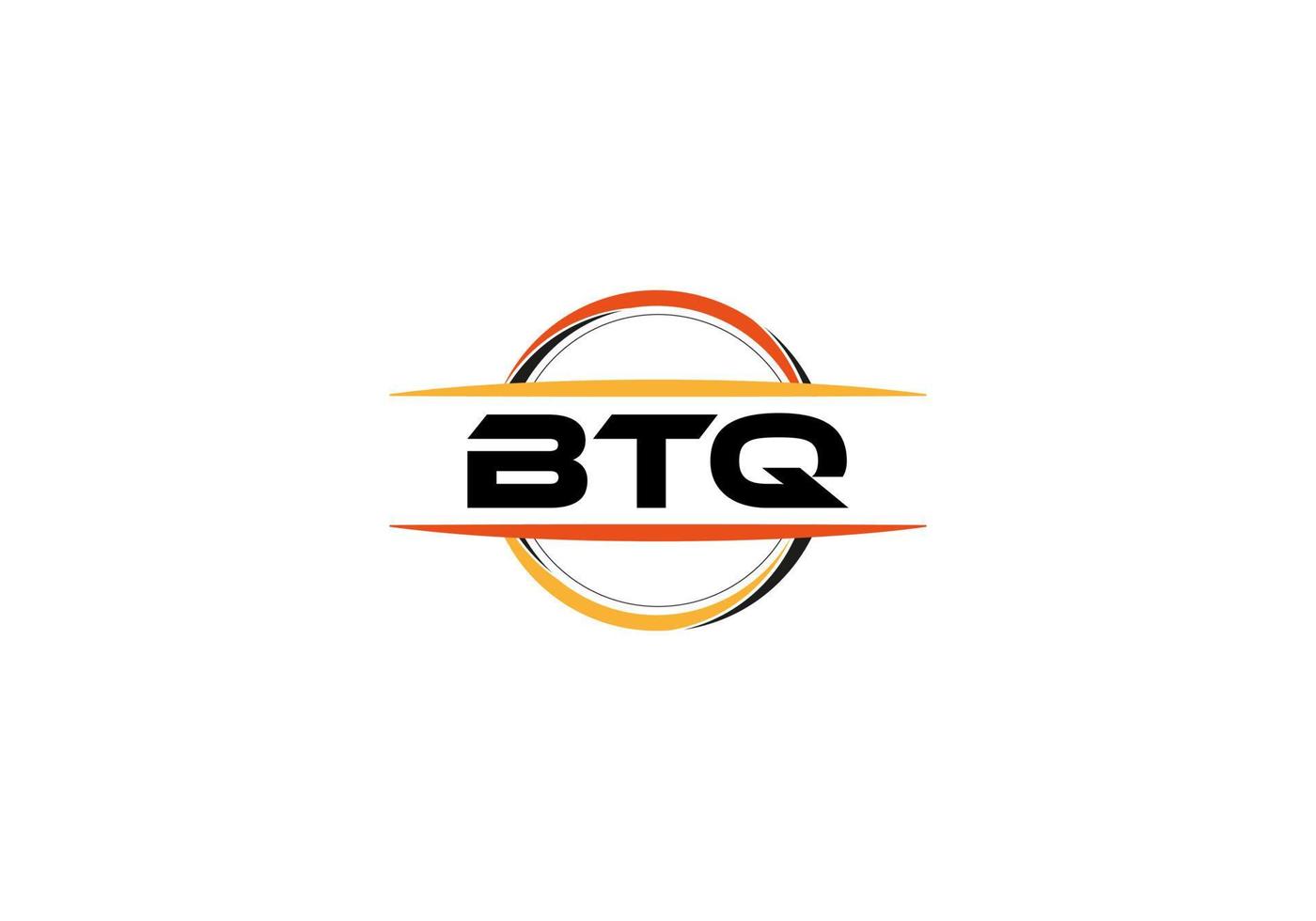 btq carta realeza mandala forma logotipo. btq escova arte logotipo. btq logotipo para uma empresa, negócios, e comercial usar. vetor