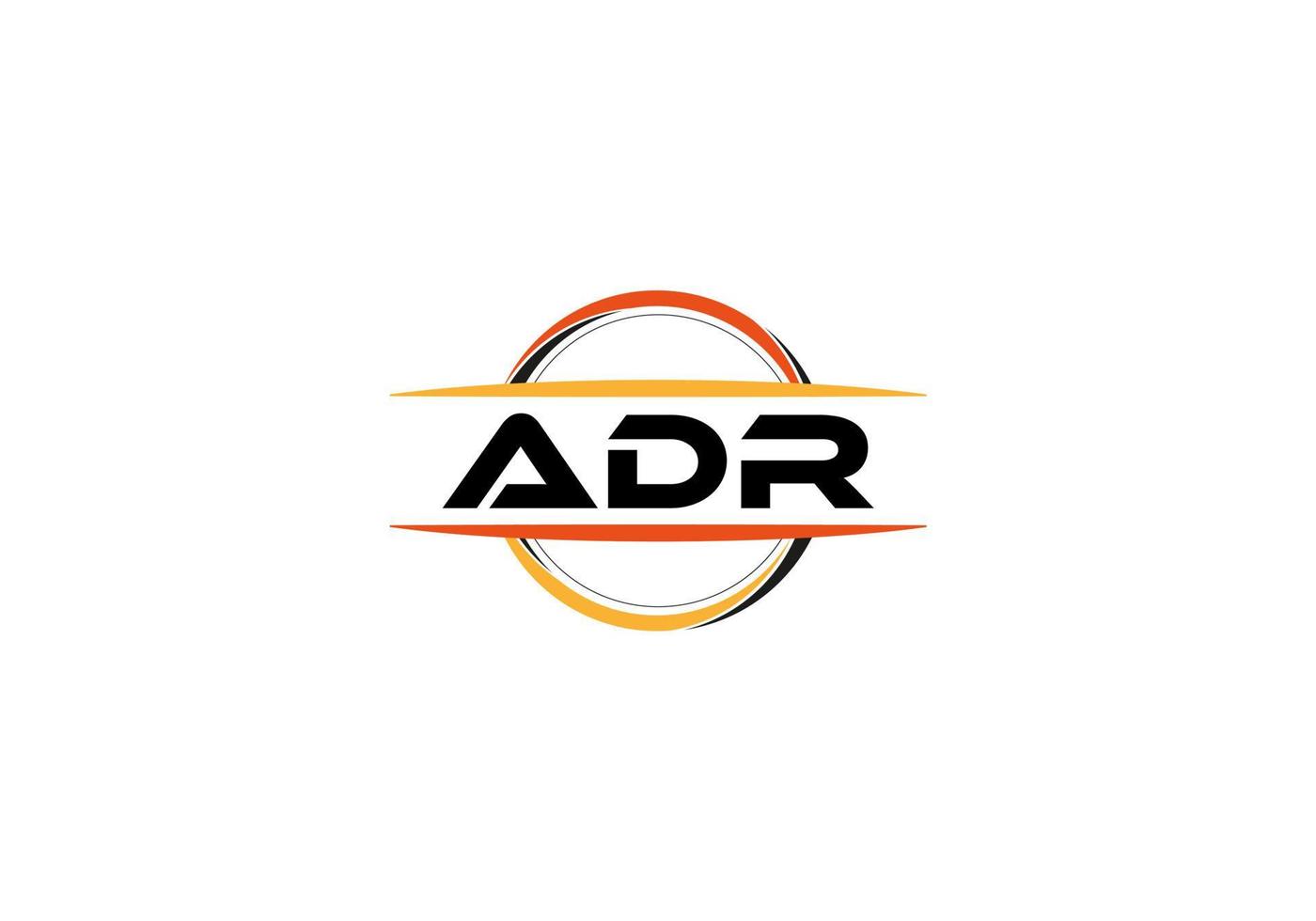 adr carta realeza mandala forma logotipo. adr escova arte logotipo. adr logotipo para uma empresa, negócios, e comercial usar. vetor