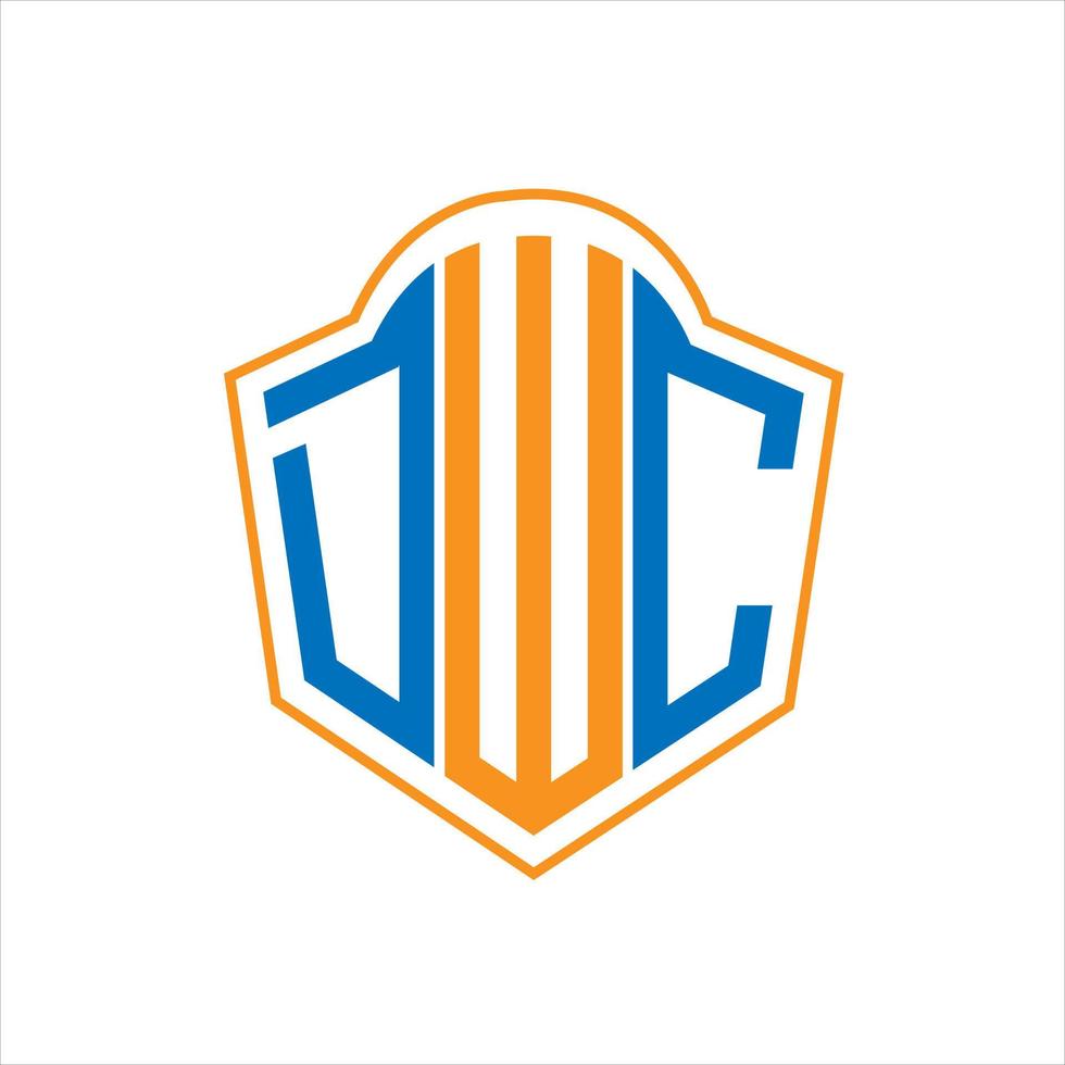 dwc abstrato monograma escudo logotipo Projeto em branco fundo. dwc criativo iniciais carta logotipo. vetor