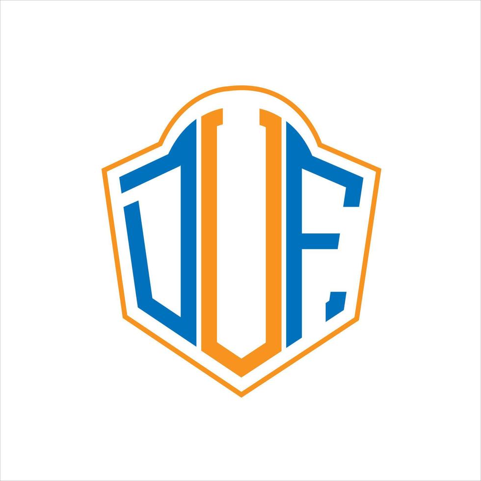 duf abstrato monograma escudo logotipo Projeto em branco fundo. duf criativo iniciais carta logotipo. vetor