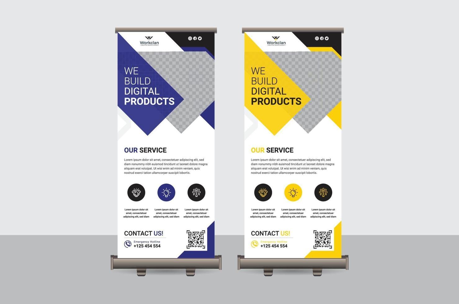 modelo de vetor abstrato colorido roll up banner