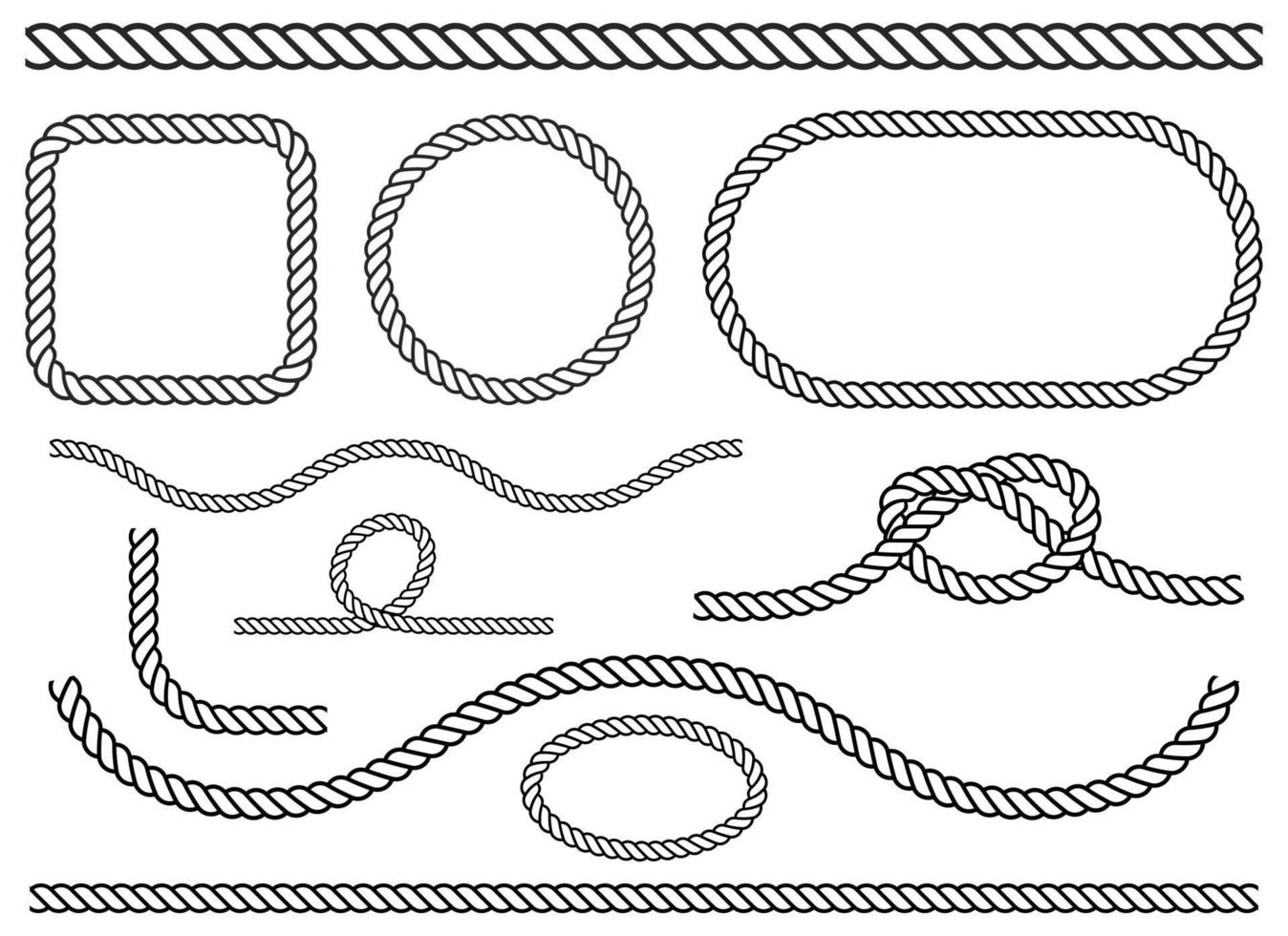 ilustração de desenho vetorial conjunto de corda isolada no fundo branco vetor