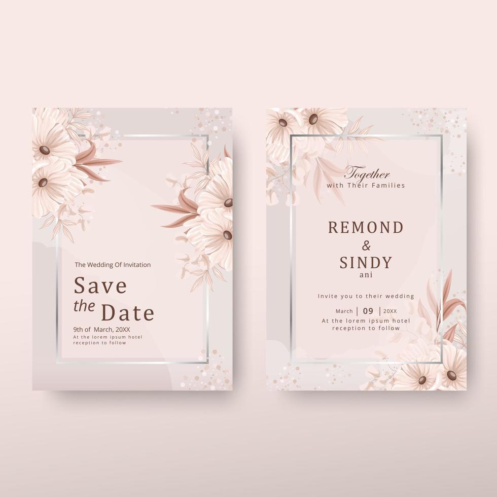 floral Casamento cartão vetor
