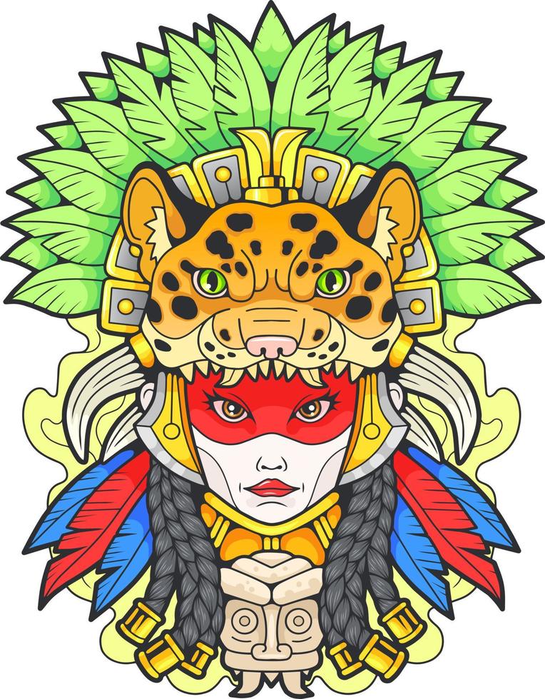 fofa asteca princesa, ilustração Projeto vetor