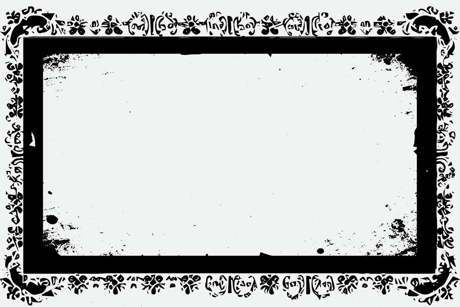 quadrado quadro, Armação com grunge Preto tinta enfeite por aí a arestas, branco fundo dentro vetor eps formatar.