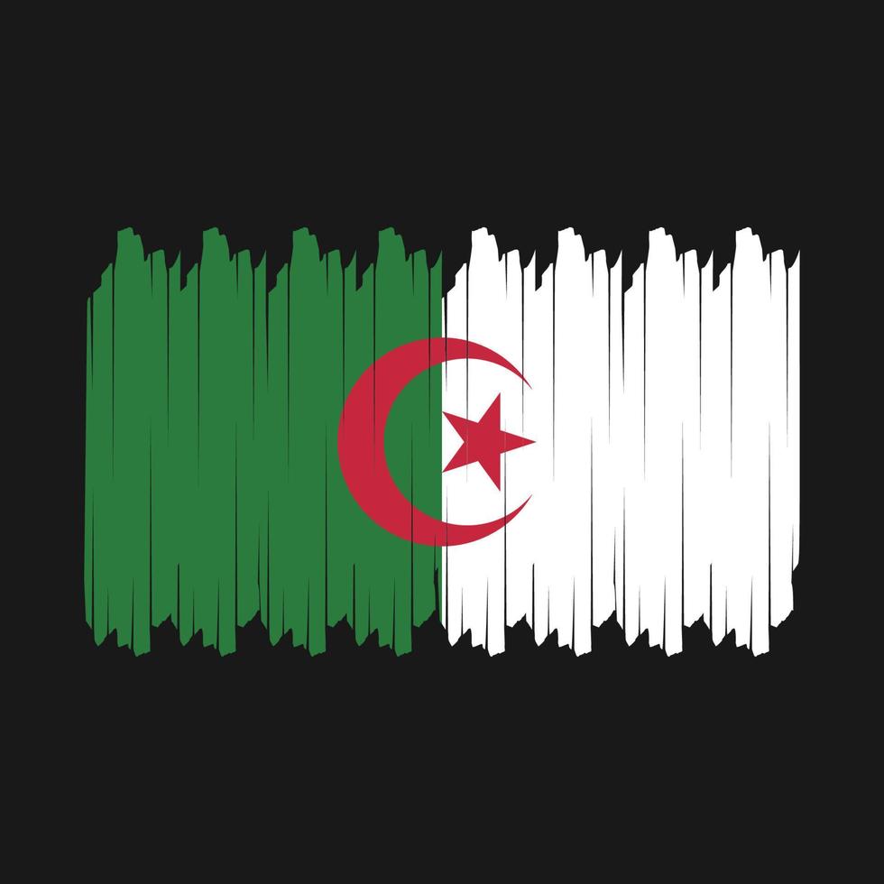 vetor de pincel de bandeira da argélia