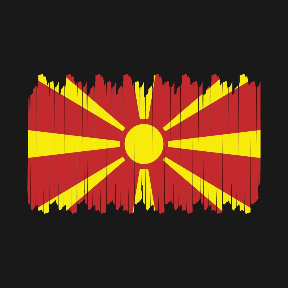 vetor de escova de bandeira da macedônia do norte