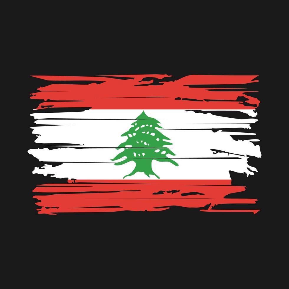 vetor de pincel de bandeira do líbano