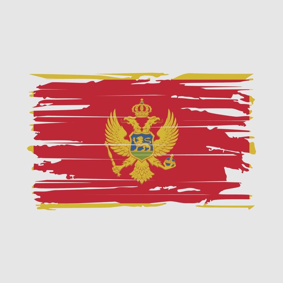 vetor de escova de bandeira de montenegro