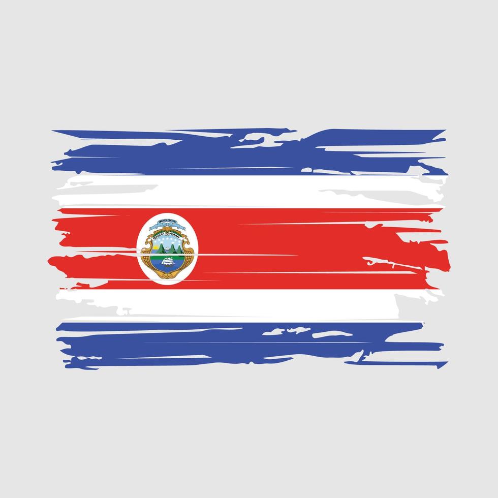 vetor de escova de bandeira da costa rica