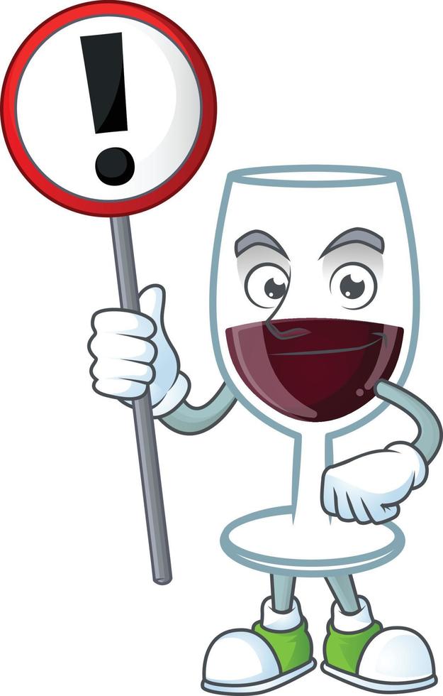 vermelho vidro do vinho desenho animado personagem estilo vetor