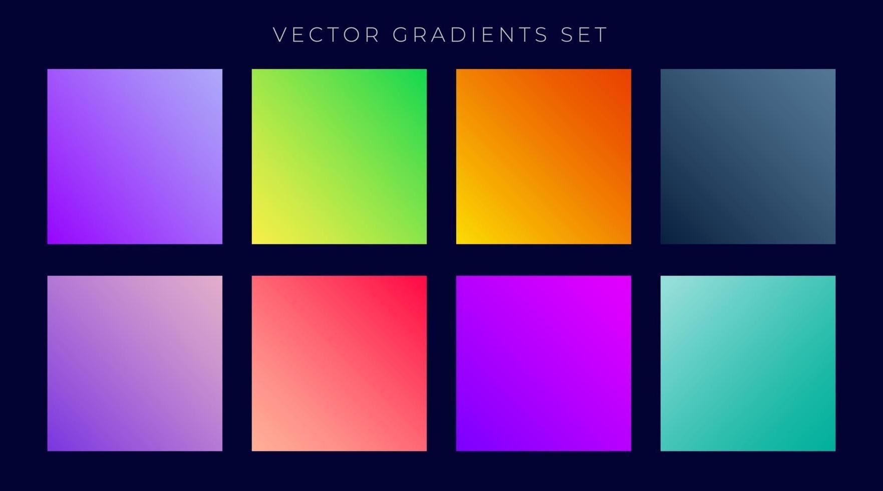 coleção de gradientes de vetor colorido brilhante abstrato