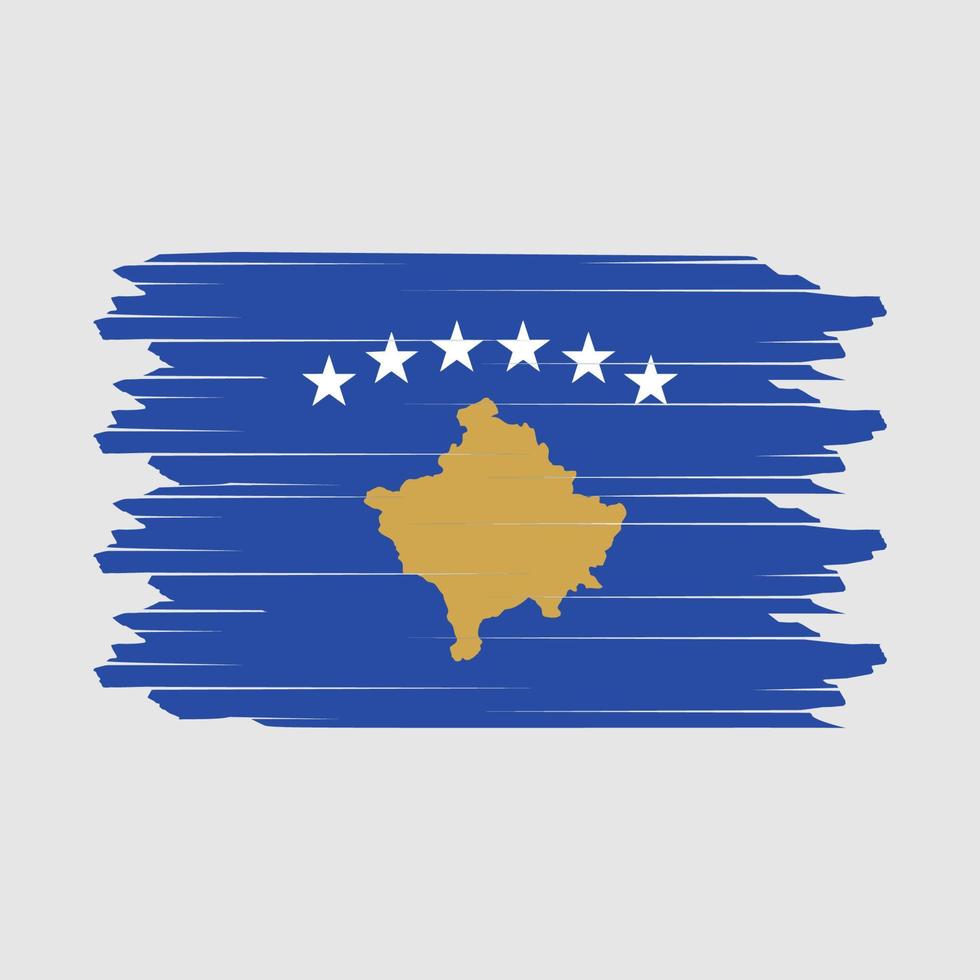 vetor de escova de bandeira do kosovo