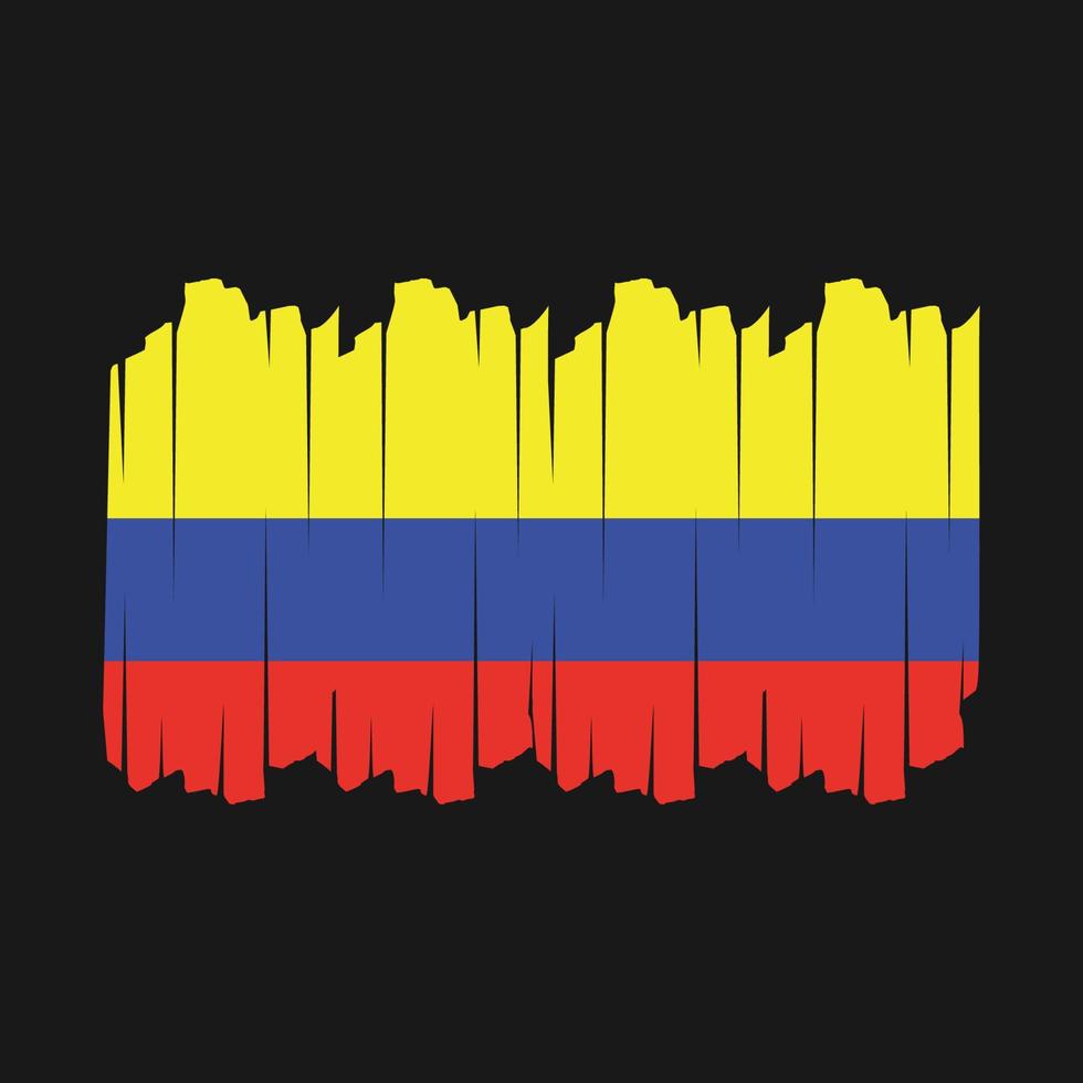 ilustração vetorial de pincel de bandeira da colômbia vetor