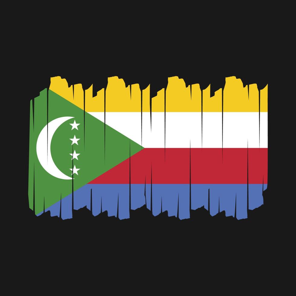 ilustração vetorial de pincel de bandeira de comores vetor