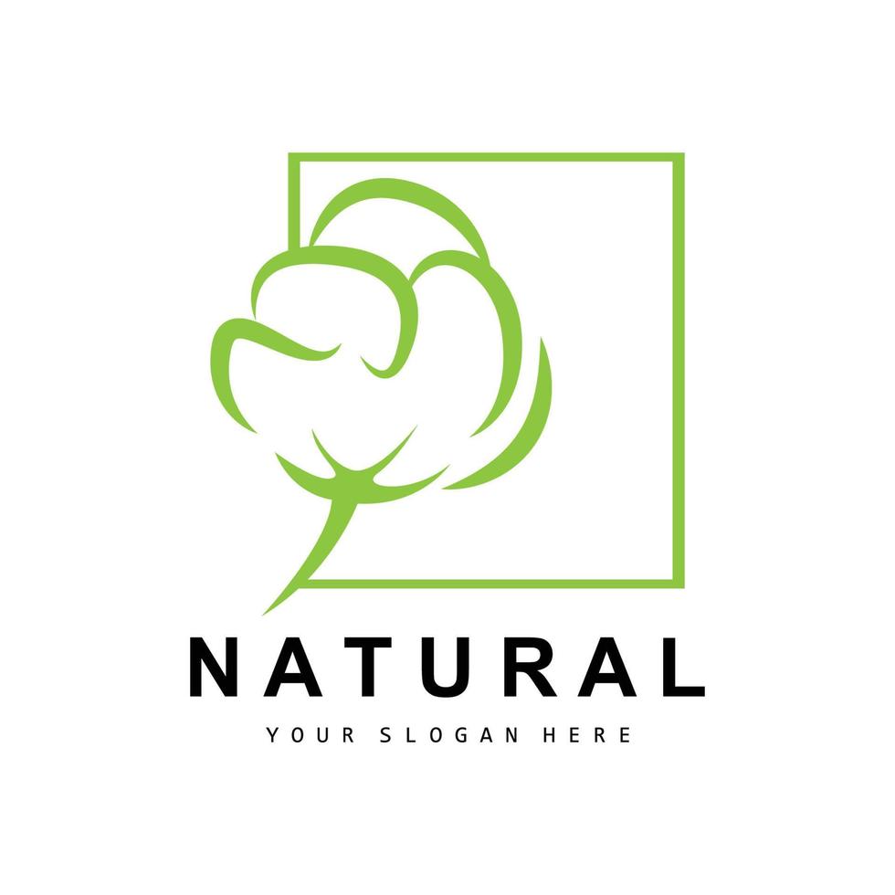 algodão logotipo, natural biológico orgânico plantar projeto, beleza têxtil e roupas vetor, suave algodão flores vetor