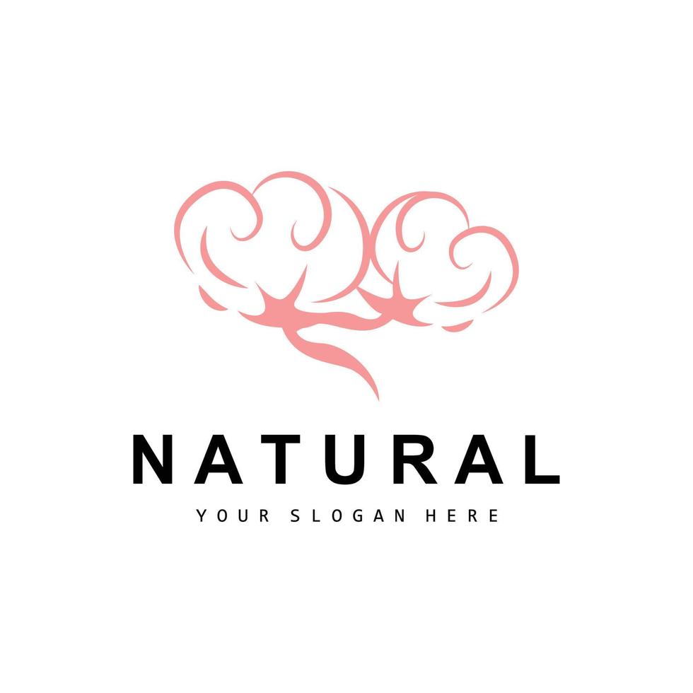 algodão logotipo, natural biológico orgânico plantar projeto, beleza têxtil e roupas vetor, suave algodão flores vetor