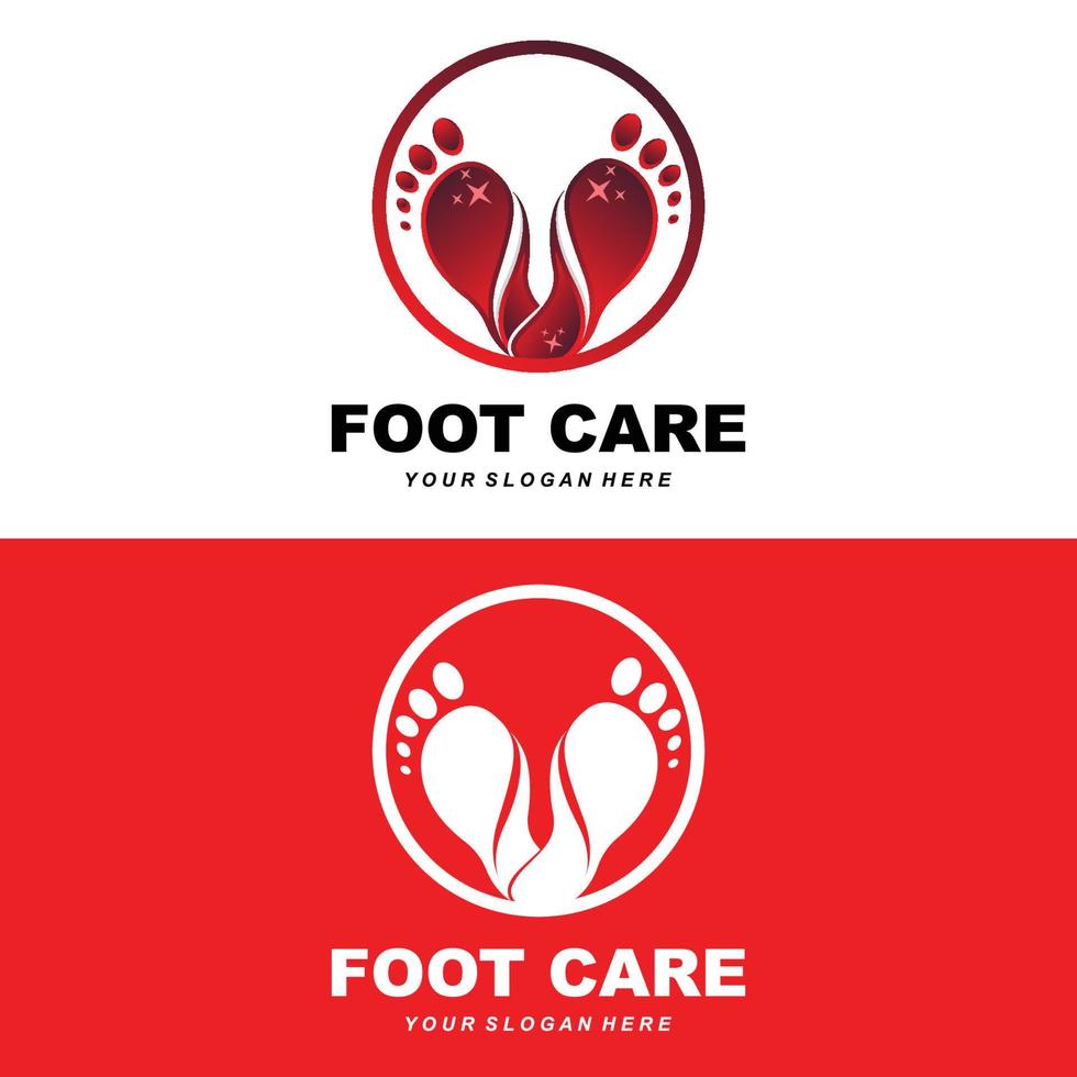 design de logotipo de cuidados com os pés ilustração de saúde vetor de salão de pedicure de mulher