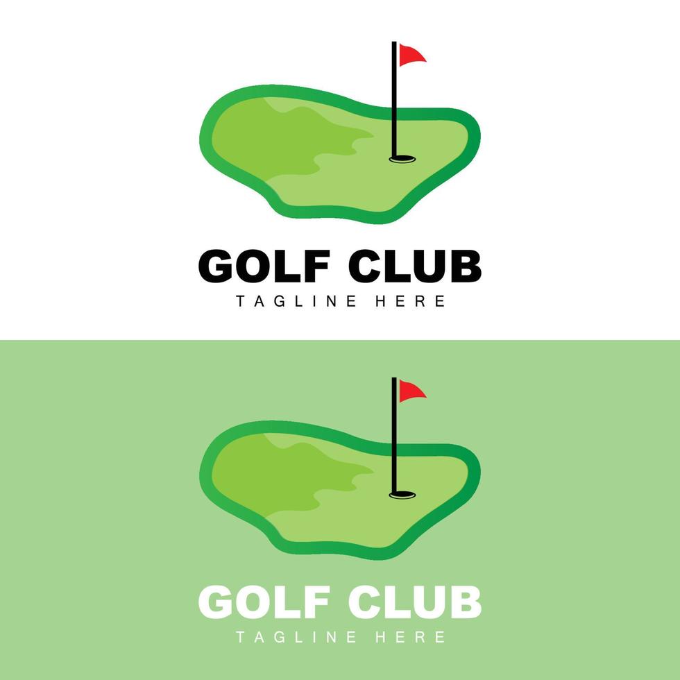 vetor ícone logotipo bola de golfe, taco e golfe. jogos ao ar livre, ilustração do conceito retrô