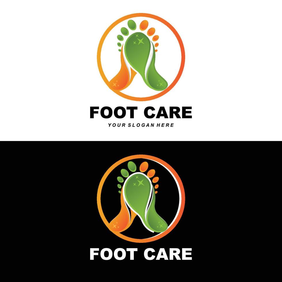 design de logotipo de cuidados com os pés ilustração de saúde vetor de salão de pedicure de mulher