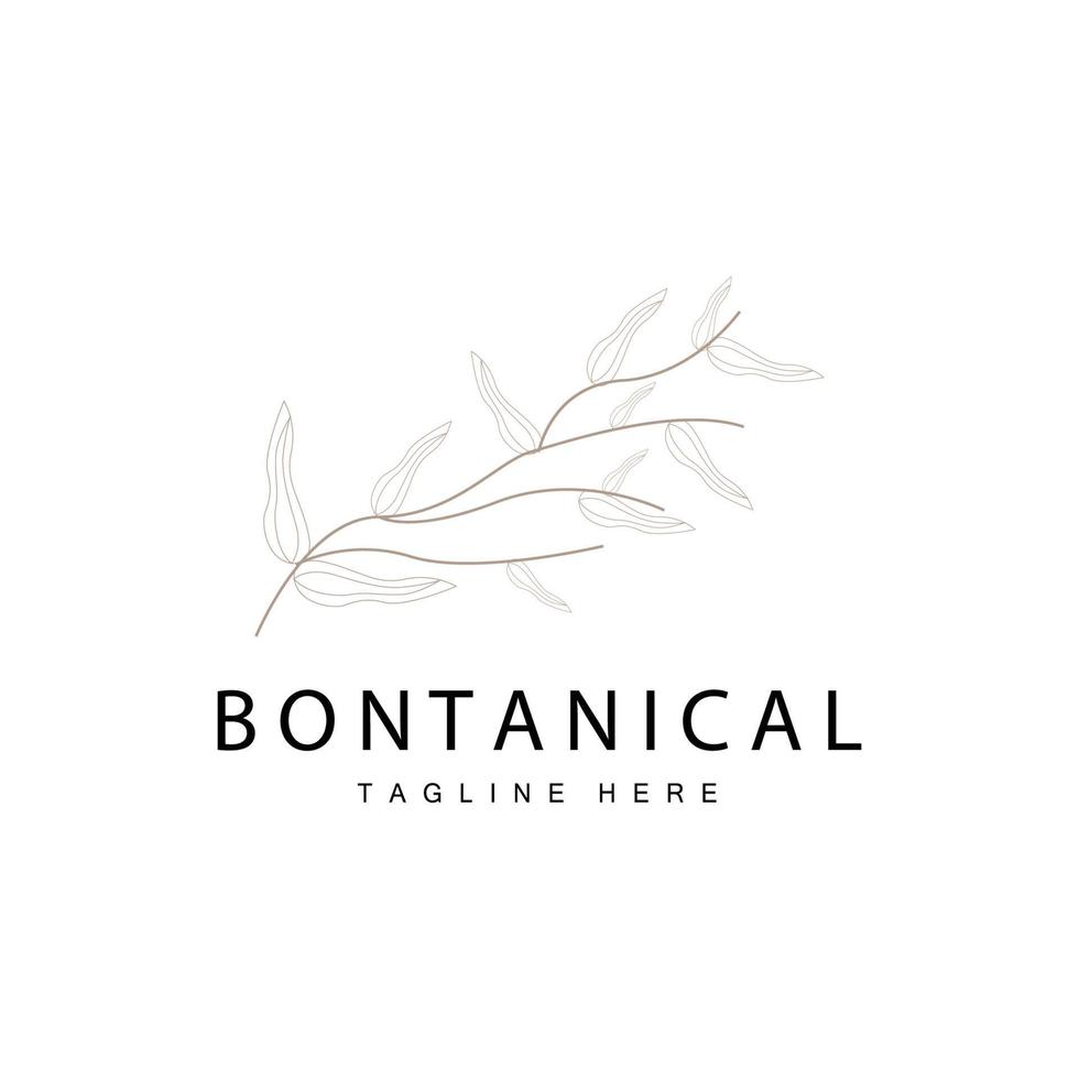 botânico logotipo, natureza plantar projeto, flor plantar ícone vetor com linha modelo