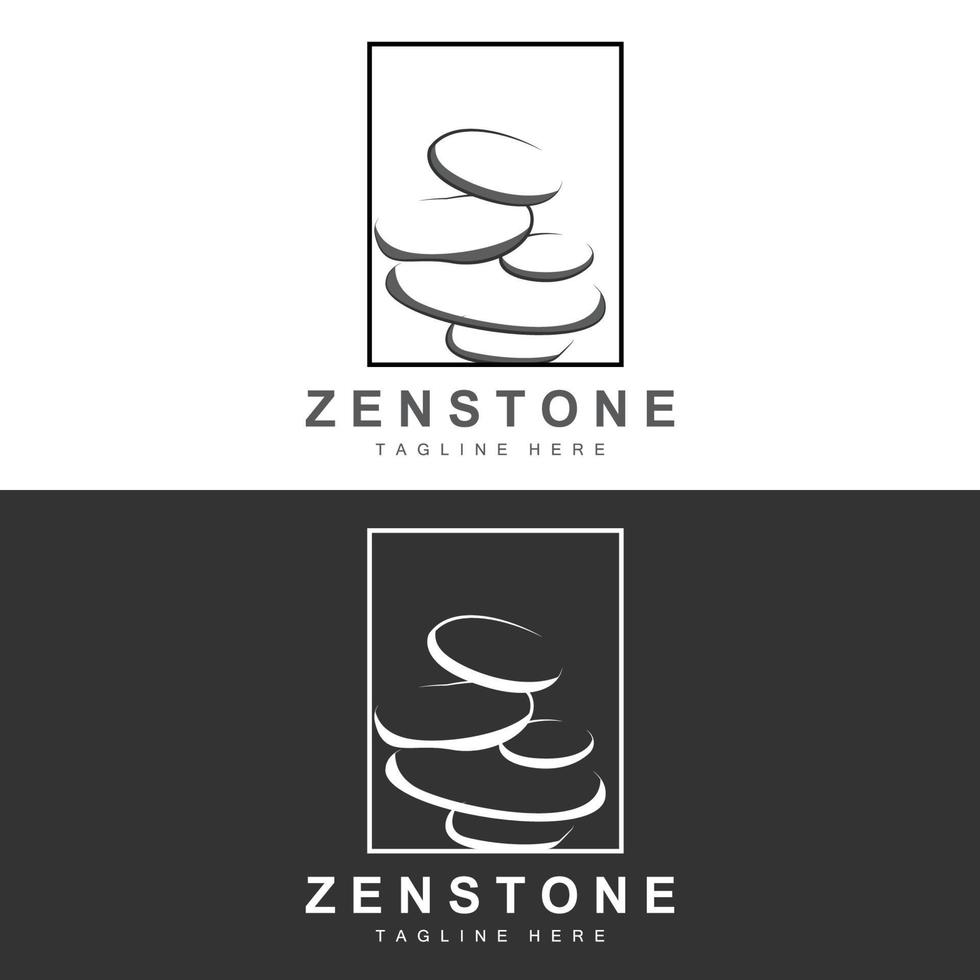 design de logotipo de pedra de equilíbrio, pedra de terapia vetorial, pedra de massagem, pedra quente e zenstone, ilustração de marca de produto vetor