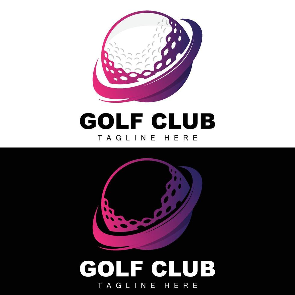 vetor ícone logotipo bola de golfe, taco e golfe. jogos ao ar livre, ilustração do conceito retrô