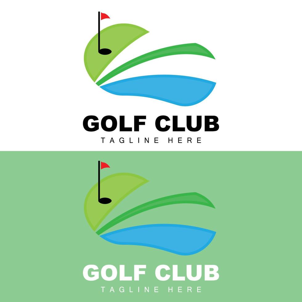 vetor ícone logotipo bola de golfe, taco e golfe. jogos ao ar livre, ilustração do conceito retrô